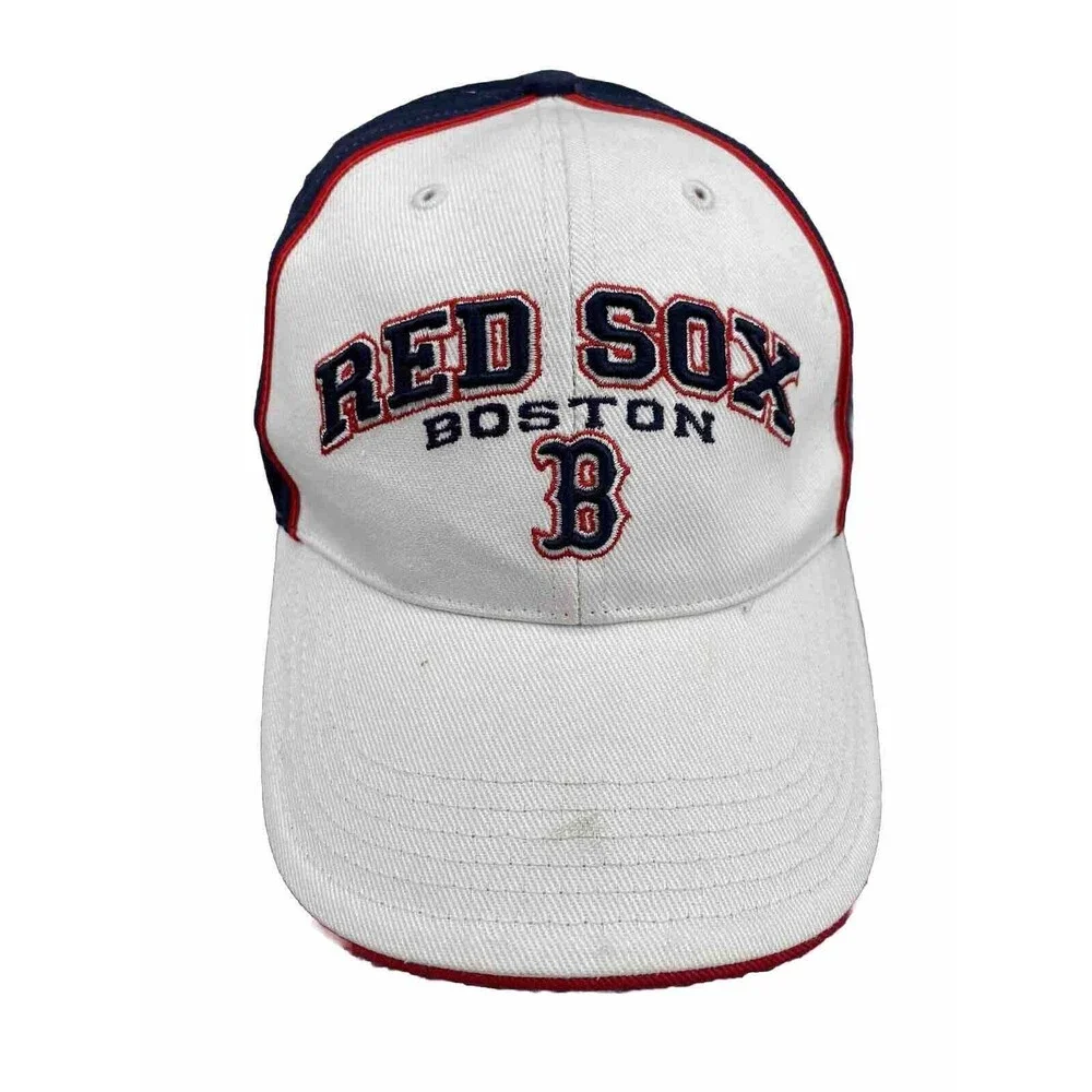 Vintage Boston Red Sox '47 Baseball Hat Cap Strap‎ Back White Embroidered Men's